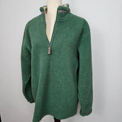 Lot #B108 - Cabela's Sherpa 1/2 Zip Jacket Green Long Sleeve Pull Over Women's Size Large