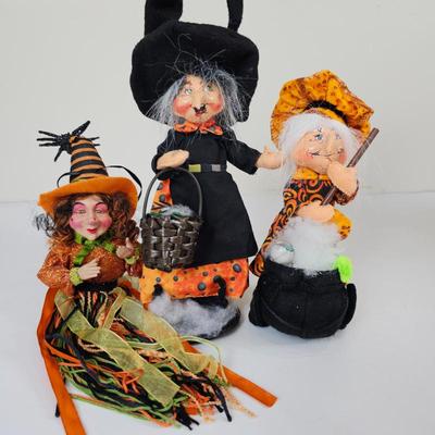 A Lot #B5 - Two Vintage Annalee Witch Dolls & Vintage Sitting Tassel Witch Doll