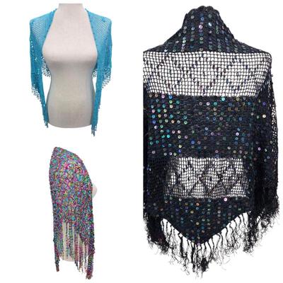 Lot #B137 - Beaded Fringe Mermaid Flapper Shawls