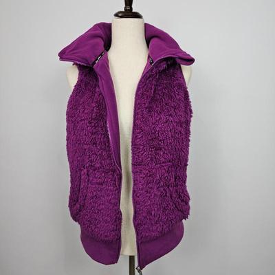 Lot #B84 - Kensie Performance Faux Fur Sherpa Purple Vest With Detachable Hood Women's Size L