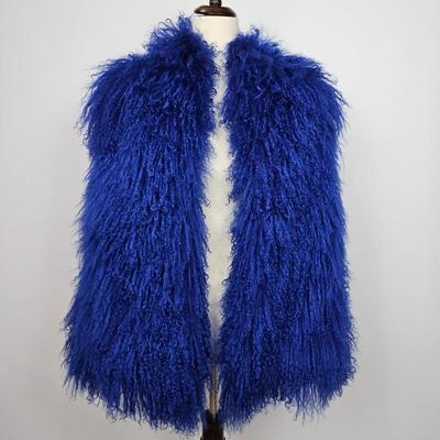 Lot #157 - Marvin Richards ultramarine Mongolian fur vest.