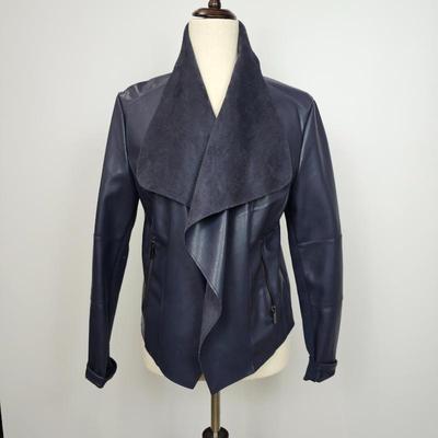 Lot #B98 - Bagatelle Vegan Leather Drape Collar Jacket Women's Size Medium
