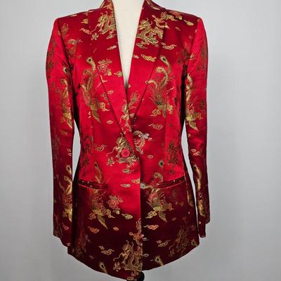 Lot #B62 - Jenni Max NY Chinese Dragon Silk Blend Jacket Women's Size 10