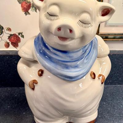 Shawnee Pottery Style vintage "Smiley" pig cookie jar