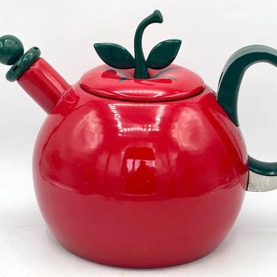 vintage Copco Tomato Kettle enameled metal