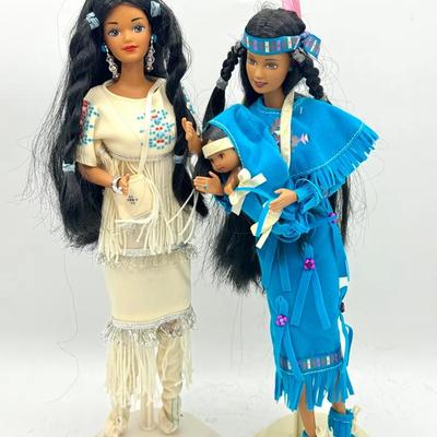 (2) Vintage Native American Barbie Dolls