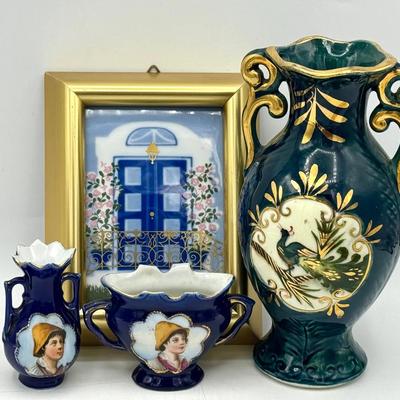 Porsgrund Handverks Tile Norway Design ANNE MARIE ODEGAARD & (3) Tiny Vases