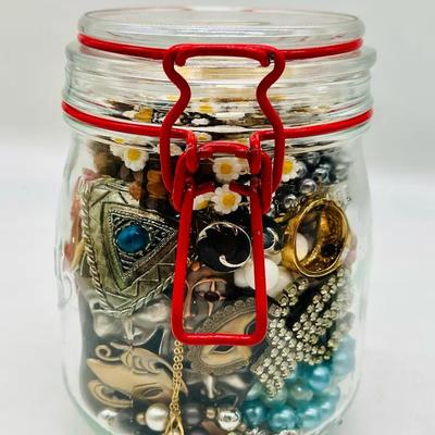 Mystery Jar of Jewelry — Bracelets, Brooches, Necklaces, Cameo & More