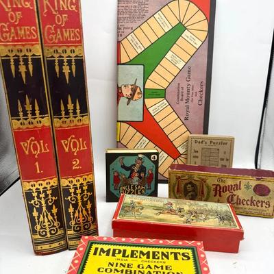 Antique & Vintage Board and Puzzle Game Lot