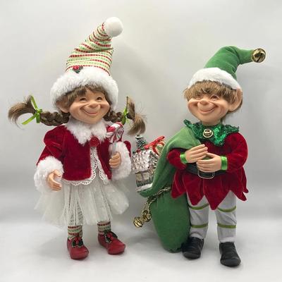 Pair of Karen Didion Christmas Elves