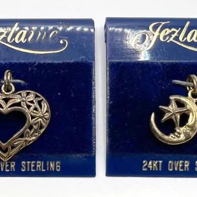 (2) 24K Gold & Sterling Silver Pendants or Charms