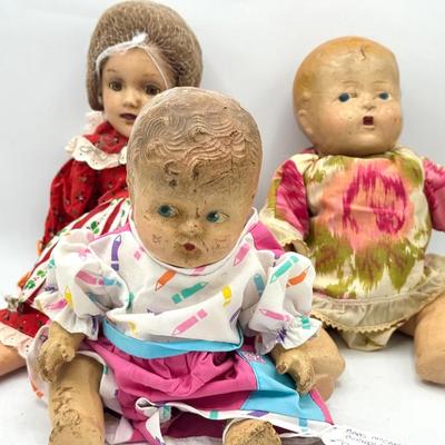 (3) Antique Composition Dolls