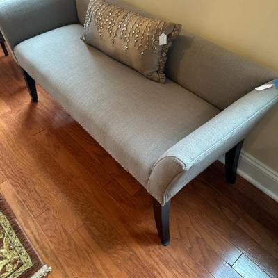 Sale Photo Thumbnail #99: Gray bench that is perfect for small spaces
