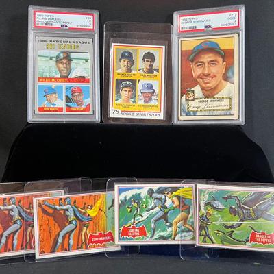 Group of 1966 Batman Cards and PSA Graded Baseball Cards