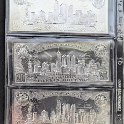3 $20 Sept 11th Silver Leaf Coin Certificates with COAs