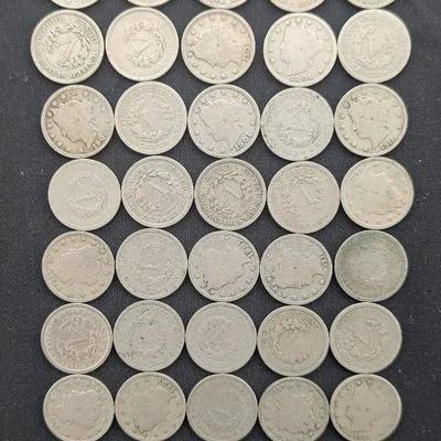 40 US Liberty "V" Nickels 1883 - 1912