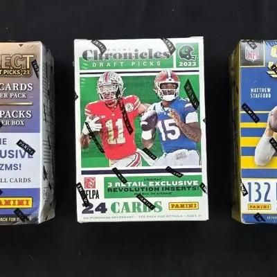 3 2022 & 2023 Sealed Panini & Score Football Blaster Boxes Sealed/New