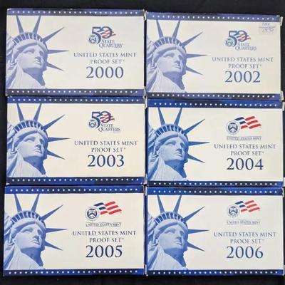 6 US Mint Issue Proof Sets 2002-2006