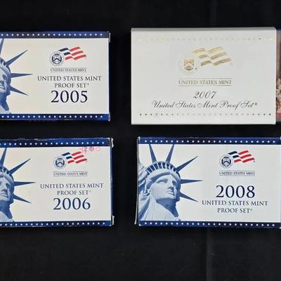 US Mint Proof Sets 2005, 06, 07, 08 