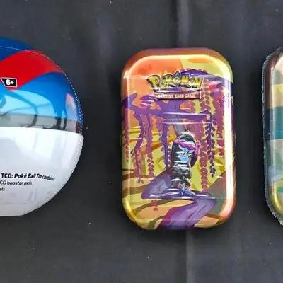 2 Pokémon Tin Card Packs & Poké Ball Pack Sealed/New
