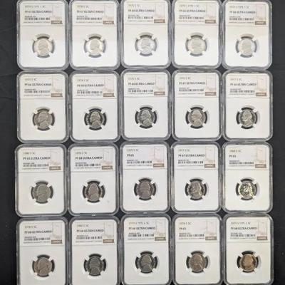 20 NGC Graded Jefferson Nickels