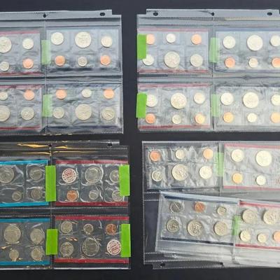 Mint Sets 1971, 72, 81, 84, 85, 86, 88, P&D in Original Mint Issued Packaging