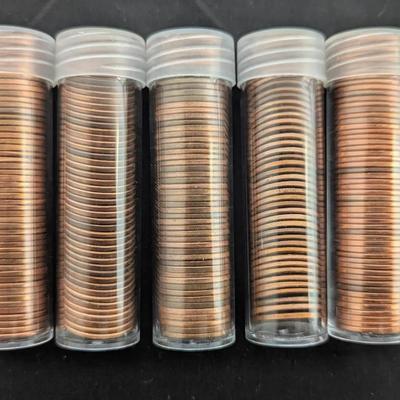 5 BU Red Lincoln Rolls: 82-D, 85-D, 85-D, 87-D, 95-D