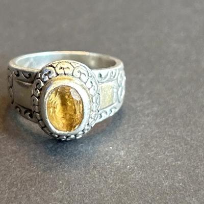 Sterling Silver Ring With Unverified Stone – 7.4 g