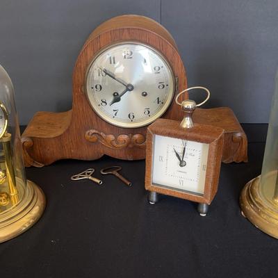 Wooden Clocks And Brass & Glass Dome Clocks