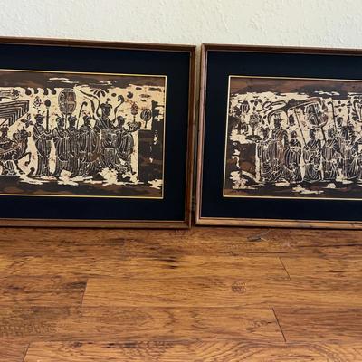 Vintage The Art of Batik Framed Prints – 41 1/2” W x 25” T