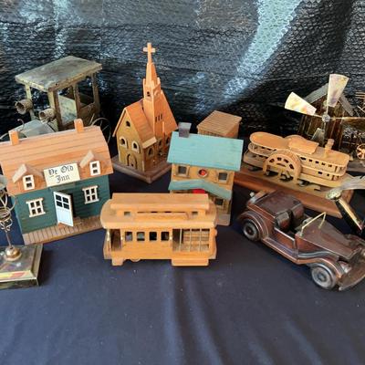 Music Box Figurine Collection #4 (Wooden and Tin) – Cars, Boats, Buildings & More