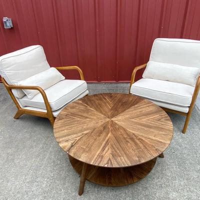 Mid Century Arm Chairs And Coffee Table