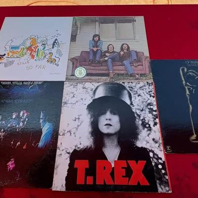 Classic Rock Vinyl Records Lot - Crosby, Stills & Nash, T. Rex