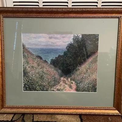 "Road at La Cavée, Pourville" by the French Impressionist artist Claude Monet Framed Print