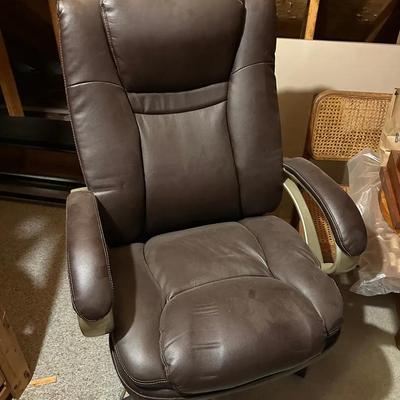 Executive High-Back Office Chair - Brown Faux Leather