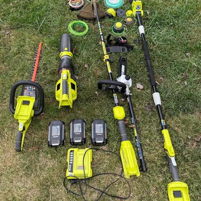 Ryobi Lawn Set: 40 Volt, Weed-eater, Hedge Trimmers, Etc