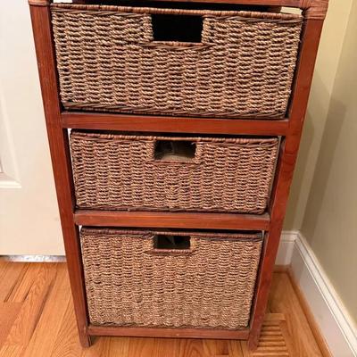 Three Basket Drawer Storage Cabinet