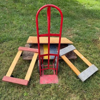 Hand Truck and 4 Rolling Dollies Lot