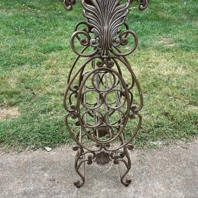 Elegant Iron And Wood Wine Rack