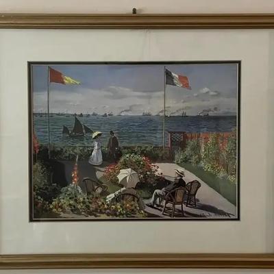 Garden at Sainte Adresse By Claude Monet Framed Print