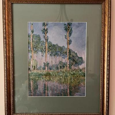 Poplars Pink Effect 1891 by Claude Monet Framed Print