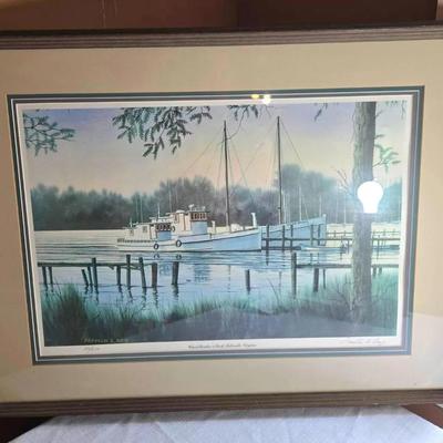 Signed Franklin Saye Print Deltaville, VA Art