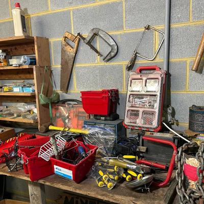 Tools And Contents Of Garage Workbench Lot 2