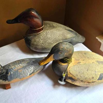 3 Vintage Duck Decoys Ducks Unlimited & Handcarved