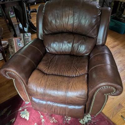 Plush Leather Rocker Recliner