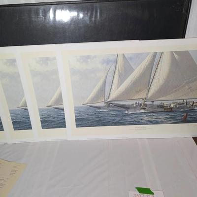 4 John Barber Signed Prints...Racing For The Oysters