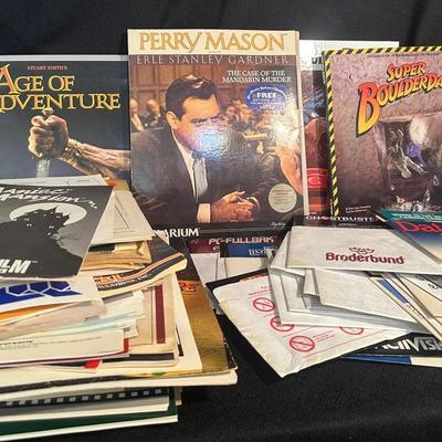 Lot of Apple IIe Computer Disk Games, Manuals & More