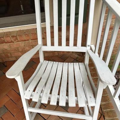 Pair Of Wooden Porch Rocking Chairs 
