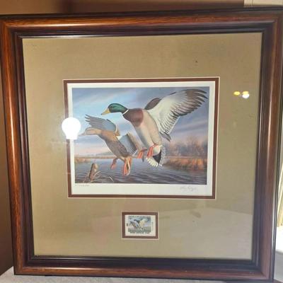1988 Rondald Louque VA Waterfowl Signed Art Print 