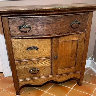 Antique Oak Wash Stand